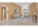 Bright living space with tile floors, contemporary furnishings, and backyard pool views at 418 Curry Ct, Altamonte Springs, FL 32714