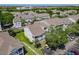 Aerial view showcases the community's well-kept landscaping, tidy sidewalks, parking, and charming residential buildings at 5144 City St # 211, Orlando, FL 32839