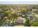 Overhead shot of a home in a green neighborhood with a private pool and patio at 652 Rochester St, Oviedo, FL 32765