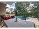 Inviting screened-in pool with spa and landscaped backyard, ideal for relaxation and entertaining at 1034 Featherstone Cir, Ocoee, FL 34761