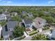 An aerial view highlighting a home with a private garden and patio, nestled within a friendly neighborhood at 109 Grinnell Pl, Celebration, FL 34747