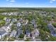 An aerial view showcases a vibrant community with lush greenery and well-maintained homes under a sunny sky at 109 Grinnell Pl, Celebration, FL 34747