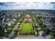 An aerial view of a beautifully landscaped community with a central park, offering a serene and welcoming atmosphere at 109 Grinnell Pl, Celebration, FL 34747