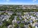 Expansive aerial view showcasing a vibrant residential neighborhood with lush greenery and diverse home styles at 109 Grinnell Pl, Celebration, FL 34747