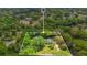 Aerial view showcasing a large lot and a private pool surrounded by lush trees and landscaping at 20 Stone Gate S, Longwood, FL 32779