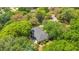 Aerial view of a home nestled among mature trees, highlighting its private setting and well-maintained landscaping at 20 Stone Gate S, Longwood, FL 32779