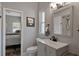 Updated bathroom featuring a modern vanity and neutral wall color at 250 Shady Oaks Cir, Lake Mary, FL 32746