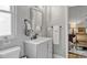Updated bathroom featuring a modern vanity and neutral wall color at 250 Shady Oaks Cir, Lake Mary, FL 32746