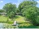 Secluded backyard with a private dock surrounded by lush greenery and waterfront views at 3225 Hargill Dr, Orlando, FL 32806