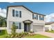 Charming two-story home featuring a two-car garage, beautiful landscaping and blue shutters at 4705 Jasmine Cir, Leesburg, FL 34748