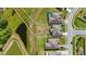 Aerial shot of property showcasing its backyard, pond access and proximity to community amenities at 521 Sanctuary Blvd, Winter Haven, FL 33881