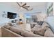 Comfortable living room with access to a private balcony and ocean view at 5300 S Atlantic Ave # 2-505, New Smyrna Beach, FL 32169