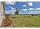 Spacious backyard featuring lush green grass and a view of a wide-open field in a quiet neighborhood at 7563 Sw 78Th Ter, Ocala, FL 34481