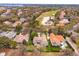 Bird's eye view of a property with a pool, next to a golf course, surrounded by lush greenery at 11139 Camden Park Dr, Windermere, FL 34786
