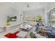 Open living room with neutral decor, large windows offering lots of natural light, and ceiling fan at 11139 Camden Park Dr, Windermere, FL 34786