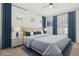 The main bedroom has a ceiling fan, and carpeted floors with natural light from multiple windows at 1825 Saffron Plum Ln, Orlando, FL 32828