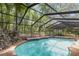 Swimming pool in screened in patio surrounded by mature shade trees at 25548 Pine Valley Dr, Mount Plymouth, FL 32776