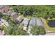 Aerial view of neighborhood featuring backyard pools and landscaping at 271 Morning Glory Dr, Lake Mary, FL 32746