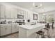 Modern kitchen with stainless steel appliances, white cabinetry, and a center island at 2710 Bolzano Dr, Apopka, FL 32712