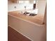 A close up view of the kitchen sink with stainless steel fixtures and wood-style countertop at 3166 Canby Dr, Deltona, FL 32738