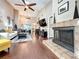 Spacious living room featuring a fireplace and vaulted ceilings with ceiling fans at 419 Newton Pl, Longwood, FL 32779
