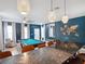 Billiards room with elegant decor, a pool table, and a unique wall art piece at 4200 Oaktree Dr, Davenport, FL 33837