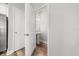 Modern half bathroom features a stylish pedestal sink and neutral decor at 730 Cordova Dr, Orlando, FL 32804