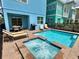 Private pool and spa with a patio area, perfect for outdoor relaxation and entertaining at 7968 Shaker St, Kissimmee, FL 34747