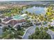 Experience resort-style living with this aerial view of the community clubhouse and pool area at 8808 Macapa Dr, Kissimmee, FL 34747