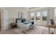 Spacious main bedroom with tray ceilings, carpet flooring, and multiple windows showcasing the outdoor view at 10133 Merrymeeting Bay Dr, Winter Garden, FL 34787