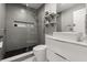 Modern bathroom featuring a tiled shower, sleek vanity, and stylish fixtures at 13429 Fountainbleau Dr # 13429, Clermont, FL 34711