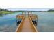 Scenic view of a wooden gazebo on a pier over the tranquil water of the lake at 13429 Fountainbleau Dr # 13429, Clermont, FL 34711