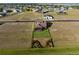 Aerial view of a landscaped home with a fenced backyard, offering privacy and outdoor space at 200 Valencia Ridge Dr, Auburndale, FL 33823