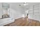 Open-concept living space with hardwood floors, built-ins, and stylish interior design at 2004 E Marks St, Orlando, FL 32803