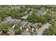 A sprawling residential area featuring lush greenery, a swimming pool, and well-maintained houses from above at 336 Sunset Oaks Rd, Winter Garden, FL 34787