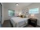 Well-lit bedroom with side tables, neutral bedding, and natural light through large window at 506 S Hyer Ave, Orlando, FL 32801
