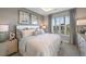 Well-lit bedroom featuring a comfortable bed, decorative artwork, and neutral tones for a relaxing atmosphere at 5337 Spoonflower Ct, St Cloud, FL 34771