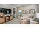 Cozy living room showcasing a comfortable sofa and stylish decorations at 549 Moon Shell Cir, New Smyrna Beach, FL 32168
