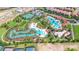 Aerial view of community pool featuring slides and a lazy river at 7618 Oakmoss Loop, Davenport, FL 33837