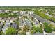 Aerial view of the neighborhood highlighting the house with private pool and community amenities at 931 Croton Rd, Celebration, FL 34747