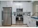 Modern kitchen with stainless steel appliances, and sleek countertops at 130 Palermo St, Davenport, FL 33897