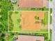 Aerial view of a beautiful home highlighting its tile roof, verdant lawn, and mature landscaping in a desirable neighborhood at 4120 Juliana Lake Dr, Auburndale, FL 33823