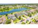 An aerial shot showcasing the neighborhood pond at 11689 Hampstead St, Windermere, FL 34786