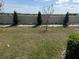 Fenced backyard with young trees lining the perimeter providing additional privacy at 2232 Tay Wes Dr, St Cloud, FL 34771