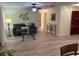 Comfortable living area with modern furnishings and a ceiling fan for added comfort at 3131 Lowndes Dr, Winter Park, FL 32792
