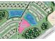 Aerial view of a community map showcasing planned amenities, streets, and water features at 3535 Mayfair St, Kissimmee, FL 34758