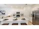 Stylish kitchen with white cabinets, stainless steel appliances, quartz countertops, and island seating at 3535 Mayfair St, Kissimmee, FL 34758
