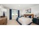 Relaxing main bedroom features neutral walls, plush carpeting, and a view through the windows at 3535 Mayfair St, Kissimmee, FL 34758