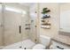 Bathroom featuring tile floors and glass shower at 5298 Royal Point Ave, Kissimmee, FL 34746