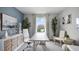 Bright office with white furniture, large desk, stylish decor, and a view to the outdoors at 1301 June Lake, Lake Hamilton, FL 33851